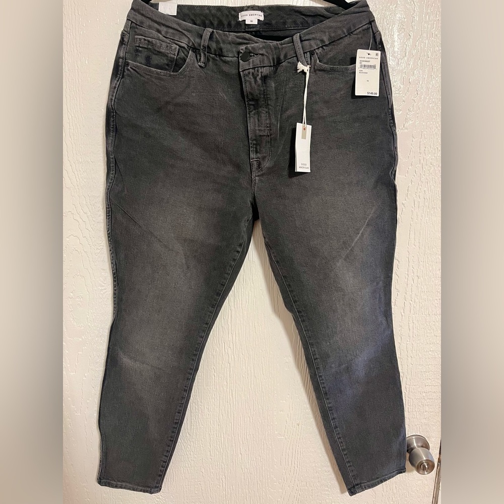 NWT Good American Good Curve Skinny Crossover Waistband